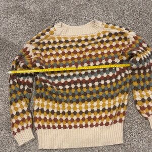 Retro Cream Patterned Sweater